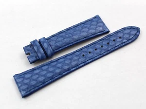 Salmon Blue Leather Strap 20/16mm Handmade Made In Italy Watch Accessories - Picture 1 of 4