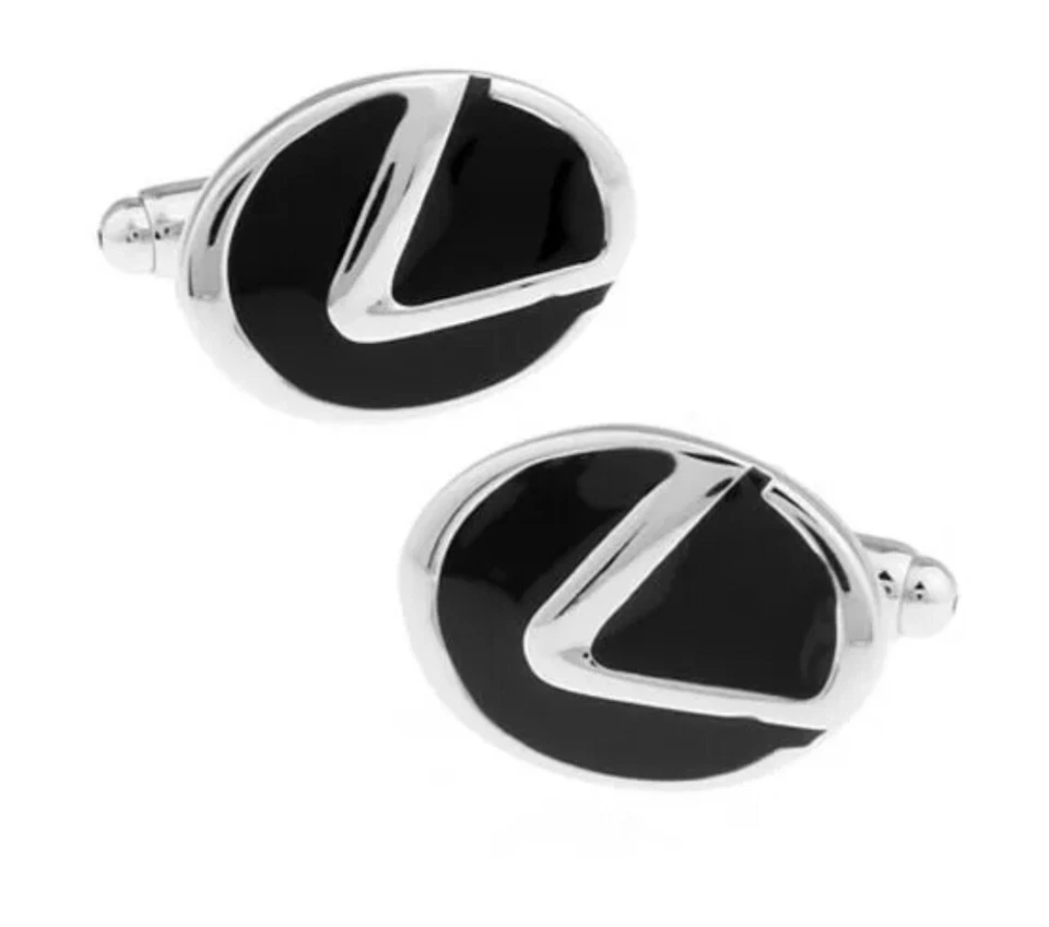 Car Cufflinks Lexus Theme Titanium Plated Gift Pouch - Wedding  Family Silver - Image 1 of 1