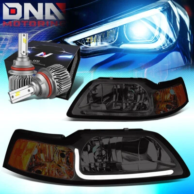 PARA 1999-2004 MUSTANG LED DRL FARO LATERAL AHUMADO/ÁMBAR CON KIT LED ESTILO DELGADO Foto 1 de 4