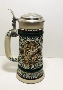 Vintage Avon Beer Stein Small English Setter Rainbow Trout Made in Brazil - Picture 1 of 5