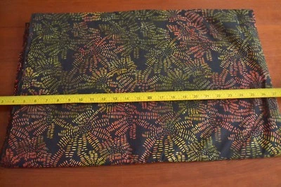 By 1/2 Yd, Orange & Yellow Floral on Black Batik, Moda/Mirage Batiks/4502, M9049 - Image 1 of 4