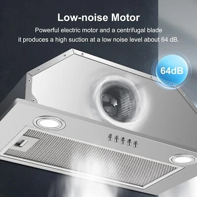 ‎KICHPOWER KICHPOWER 52cm Dunstabzugshaube Unterbau Abzugshaube 300m³/h Abluft/Umluft LED