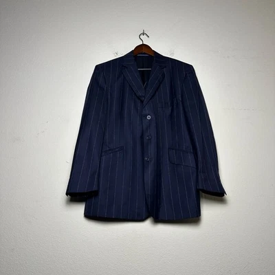 Hackett London Wool Blazer Coat Jacket Men 38L Blue Pinstripe Formal Business - Image 1 of 4