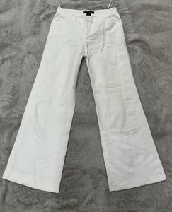 Ralph Lauren Pants Womens 4 White Black Label Wide Leg Cotton Casual Summer - Picture 1 of 12