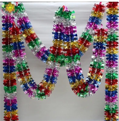 4PCS Christmas Foil Garland Hanging Ceiling Decoration Xmas Tree Home Party UK - Image 1 of 4