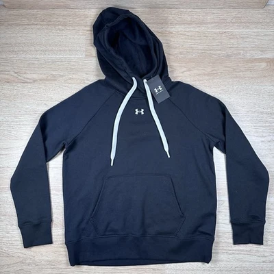 NUEVO Under Armour Mujer Talla Mediana Suelto Negro Rival Polar HB Pullover Sudadera con Capucha Foto 1 de 4