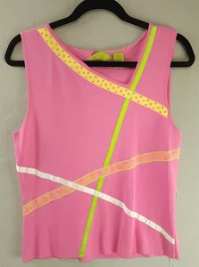 Prima Bella Pink Tank Top Large 80s Retro - Picture 1 of 9