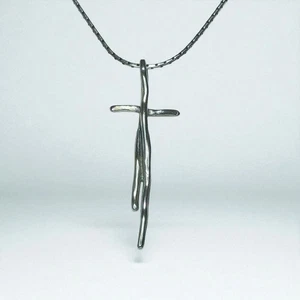Silpada N1483 Great Impressions 925 Sterling Twig Stick Cross Pendant Necklace - Picture 1 of 16