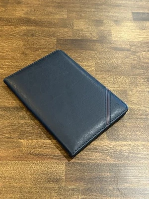 Cartera de cuero profesional Cambridge azul marino oscuro  Foto 1 de 4