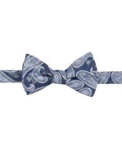 Mens Bow Tie Pre-Tied Paisley Blue RYAN SEACREST $49 NWT - Picture 1 of 1