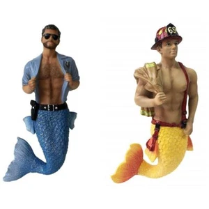 Dicembre Diamanti Retro Bozza Striscia Ricerca Pompiere Poliziotto Merman Ornamento Set - Foto 1 di 3