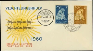 Netherlands New Guinea #39-40 Refugee Aid FDC Hollandia 1960 First Day Issue - Picture 1 of 1