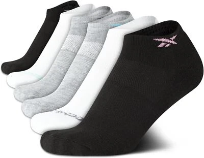 Meias femininas Reebok corte baixo - 6 peças almofada não mostrada tamanho 4-10 cores sortidas - Imagem 1 de 4