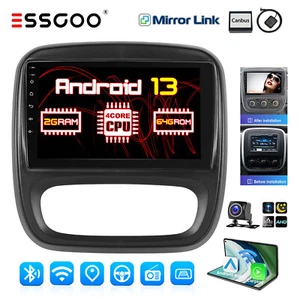 Für Opel Vivaro B Renault Trafic Android 13 2+64G Carplay Autoradio GPS WiFi KAM - Bild 1 von 13