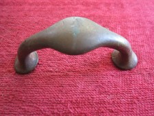 ANTIQUE VINTAGE UNUSUAL 3 3/4" WIDE SOLID BRASS DRAWER / DOOR PULL