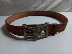 Texas Long Horn Steer Gürtelschnalle mit Gürtel - Beschreibung lesen  - Bild 1 von 6