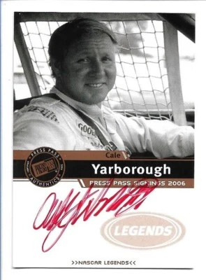 Cale Yarborough 2006 Press Pass Signings Legends Red Ink Autograph Auto - Image 1 of 2