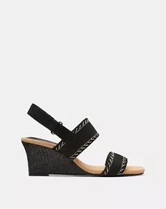 CLARKS COLLECTION "KYARRA ROSE" ESPADRILLE WEDGE SANDAL SIZE 8.5M MSRP 99.00 NEW - Picture 1 of 11