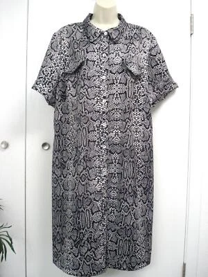 Moda Vestido Bug Talla 26 Informal Funda Botones Reptil Manga Corta Foto 1 de 3