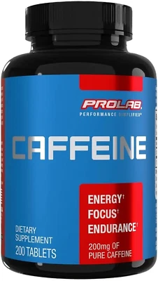 Comprimidos de cafeína 200Mg - 200Ct | Apoyo energético, ayuda a mejorar la resistencia y Menta Foto 1 de 4