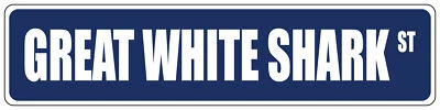 Purple Aluminum Weatherproof Road Street Signs Great White Shark Home Decor Wall - Image 1 of 4