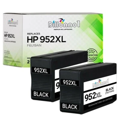2 piezas de tinta negra para HP 952XL para Officejet Pro 7740 8210 8216 8218 8710 Foto 1 de 3
