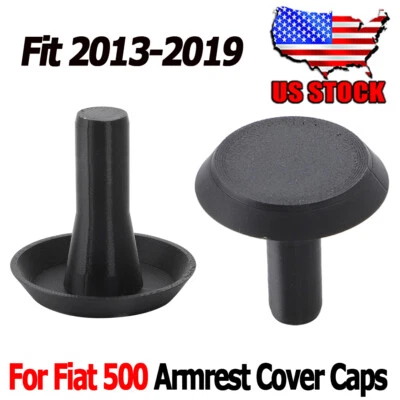 2Pcs Armrest Cover Caps For Fiat 500 Armrest 2013 2014 2015 2016 2017 2018 2019 - Image 1 of 4