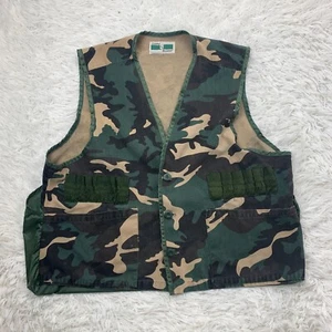 Vintage Game Winner Vest Size L Camo Camouflage Pockets Duck Bird Hunting - Picture 1 of 13