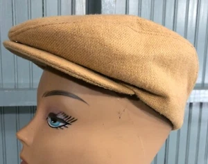 Sombrero de Conducción Marrón De Colección Gorra Plana Mediano Hecho en EE. UU. Lino 59 cm Gorra a Snap - Imagen 1 de 6