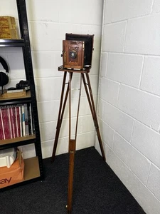 Antique Folding Camera Mahogany Wooden + Stand for Display/Prop/Collectors Plate - Picture 1 of 12