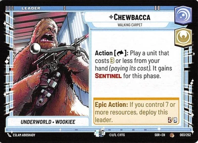 Chewbacca Walking Carpet 003/252 Spark of Rebellion Star Wars Unlimited 002254 - Image 1 of 2