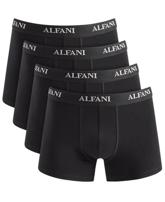 Alfani Hombre Talla Pequeña 4-Pk. Calzoncillos de algodón que absorben la humedad ropa interior negra Foto 1 de 4