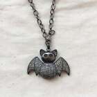 Natural Pave Diamond Bat Pendent 925 sterling silver Fine Gift her jewelry