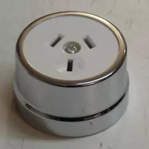 bright chrome Classic Electric heritage power socket white face 56 CH W - Foto 1 di 5