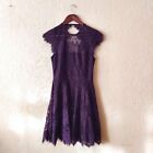 BB Dakota Rhianna Plum Lace Fit &amp; Flare Mini Dress Sz 2