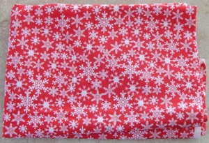 JoAnn's Exclusive Snowflakes Red & White 1 yd x 40" Christmas Holiday - Picture 1 of 2