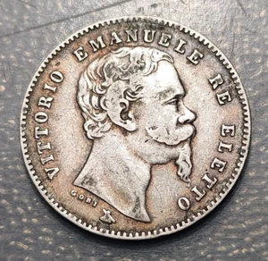 ITALY KINGDOM VITTORIO EMANUELE III FLORENCE 1 LIRA 1860 ELECTED KINGDOM - Picture 1 of 2