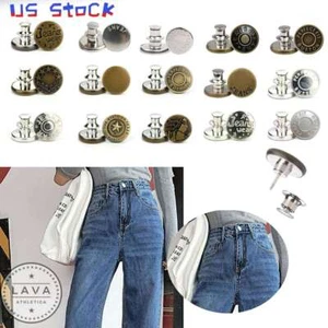 15pcs Metal 17 mm No-Sew Instant Suspender Replacement Jean Tack Buttons w/Nails - Picture 1 of 12