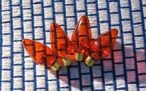 Box of 4 new FLAME AMBER 40w tint fluted F15 LIGHT bulb swirl flair 40 watt  - Picture 1 of 2