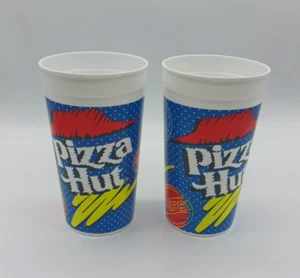2 Vintage Plastic Cups 1980's Pizza Hut Pepsi Collectible - Picture 1 of 6