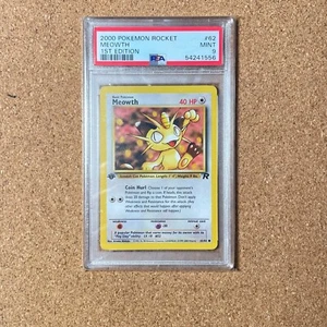 Team Rocket #62 Meowth 2000 PSA 9 como nuevo primera edición Pokémon - Imagen 1 de 2