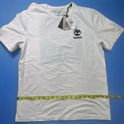 Camiseta Timberland masculina manga curta logotipo pilha média (marinha/branca/preta) - Imagem 1 de 3