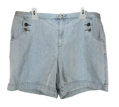 Pantalones Cortos de Jean CJ Christopher Banks Pin Rayas Talla Grande 18W Azul Foto 1 de 4