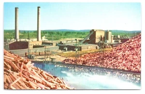 Grande cartiera e cartiera del Nord Millinocket Maine carta da giornale pubblicata 1957 - Foto 1 di 2