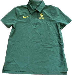 Nike DRI-FIT Baylor University Bears Golf Polo Shirt BU Logo Womens Medium Green - Picture 1 of 10