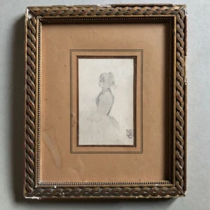 Daniel Casey — Jeune femme de profil — mine de plomb — cachet d'atelier - Bild 1 von 2