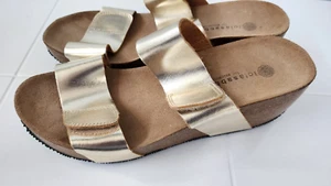 Lola Sabbia For Eric Michael Wedge Slides Sandals Size 39 US 8.5 Platform Heels - Picture 1 of 8