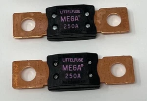 Fusible de retardo de tiempo Littelfuse 0298250 MEGA 250A 32V 298 serie, paquete de 2 - Imagen 1 de 3