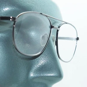 Reading Glasses Pilot Aviator Rounded Polished Gunmetal Gray Frame +3.50 Lens - Picture 1 of 4