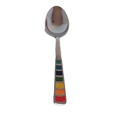 Fiesta MASQUERADE Stainless Homer Laughlin Silverware Flatware Oval Soup Spoon - Image 1 of 4